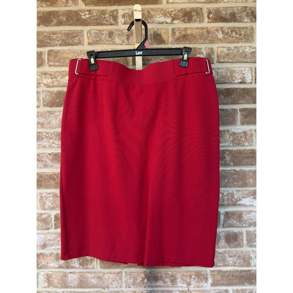 Love Scarlett Red Stretch Knit Pencil Skirt Size L